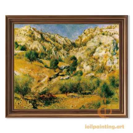"Pierre-Auguste Renoir's 'Sunlit Mountain Valley' - Premium Hand-Painted Oil Painting Reproduction"