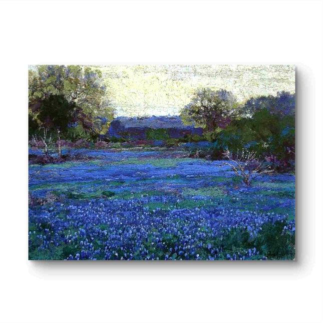 "Julian Onderdonk's 'Blue Flower Meadow at Dusk' Oil Painting Reproduction on Canvas"