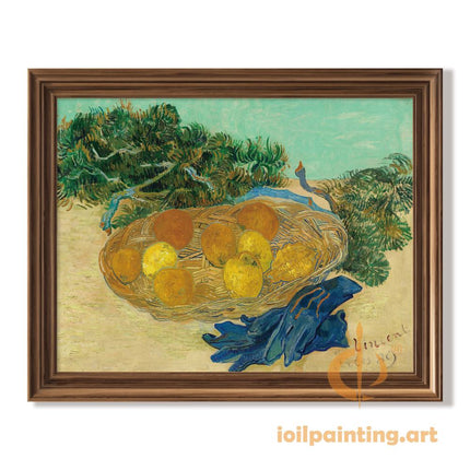"Vincent van Gogh's 'Still Life with Basket of Oranges and Lemons' - Premium Hand-Painted Oil Reproduction on Canvas"