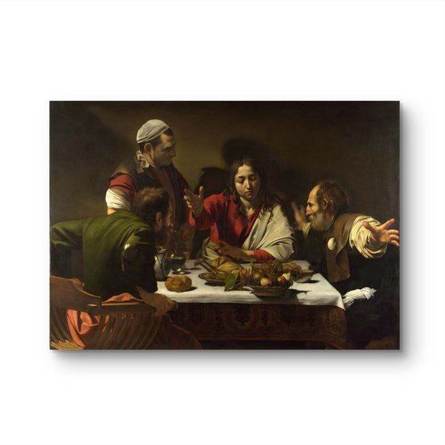 "Caravaggio's 'Supper at Emmaus' - Hand-Painted Baroque Oil Painting Reproduction"