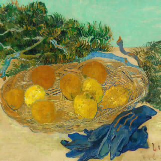 "Vincent van Gogh's 'Still Life with Basket of Oranges and Lemons' - Premium Hand-Painted Oil Reproduction on Canvas"