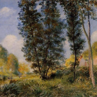 "Alfred Sisley's 'Tranquil Woodland' - Hand-Painted Impressionist Oil Painting Reproduction"