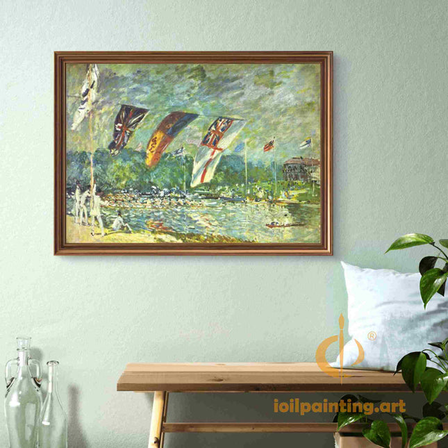 "Georges Seurat's 'Bathers at Asnières' - Hand-Painted Post-Impressionist Oil Painting Reproduction"