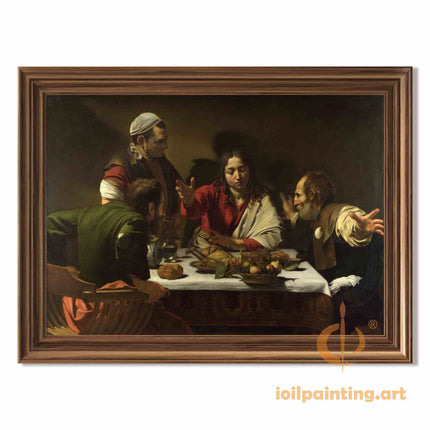 "Caravaggio's 'Supper at Emmaus' - Hand-Painted Baroque Oil Painting Reproduction"