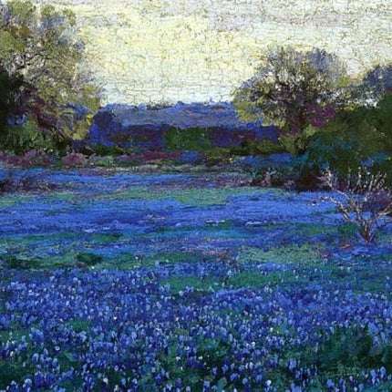 "Julian Onderdonk's 'Blue Flower Meadow at Dusk' Oil Painting Reproduction on Canvas"