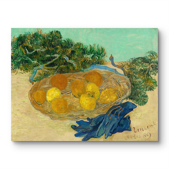 "Vincent van Gogh's 'Still Life with Basket of Oranges and Lemons' - Premium Hand-Painted Oil Reproduction on Canvas"