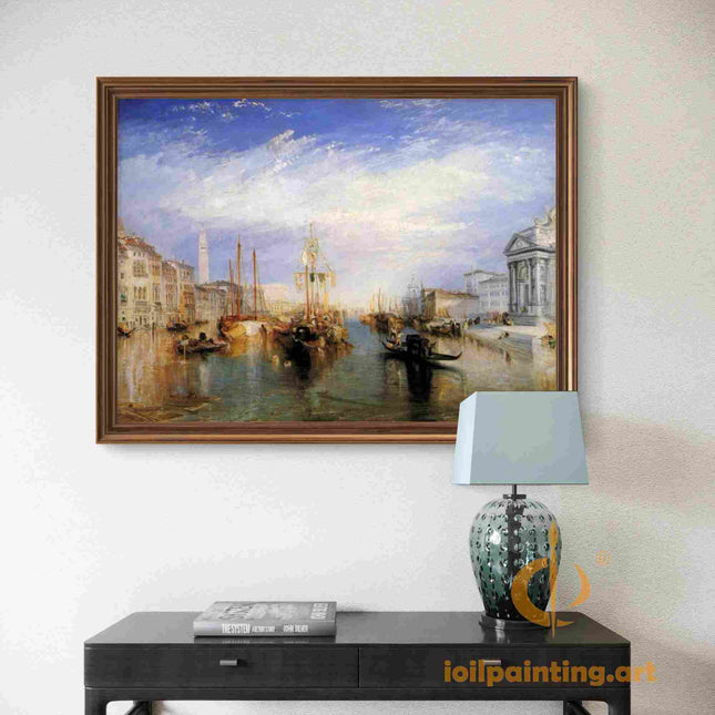 "William Turner's 'Venetian Waterway with Grand Canal' - Hand-Painted Oil Painting Reproduction"