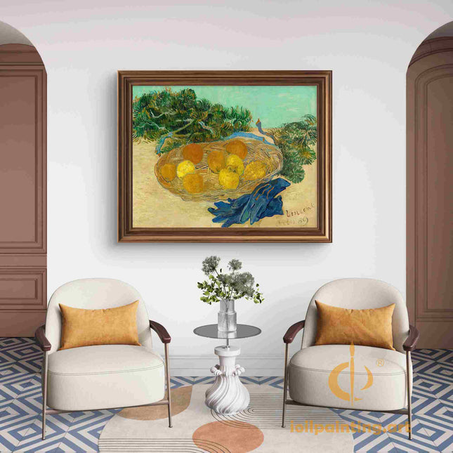 "Vincent van Gogh's 'Still Life with Basket of Oranges and Lemons' - Premium Hand-Painted Oil Reproduction on Canvas"