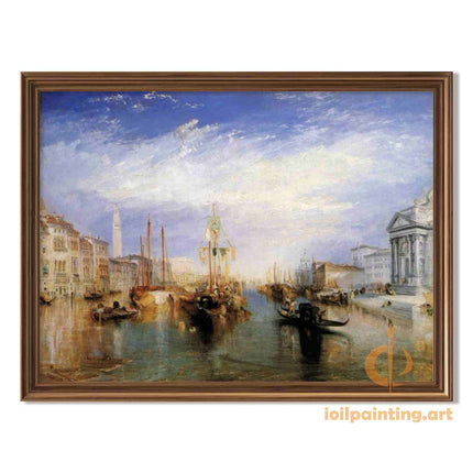 "William Turner's 'Venetian Waterway with Grand Canal' - Hand-Painted Oil Painting Reproduction"