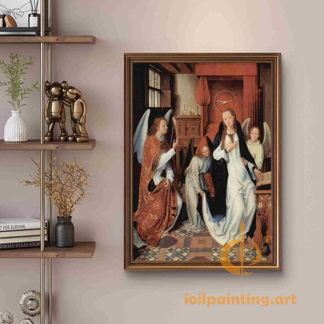 "Fra Angelico's 'The Annunciation' - Hand-Painted Renaissance Oil Painting Reproduction"