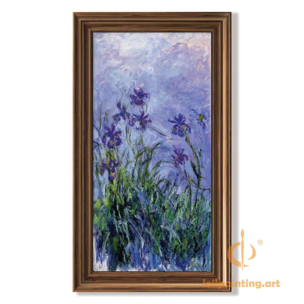 "Claude Monet 'Irises in Bloom' – Hand-Painted Impressionist Floral Oil Painting Reproduction"