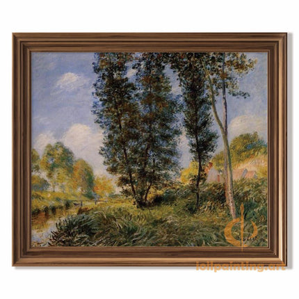 "Alfred Sisley's 'Tranquil Woodland' - Hand-Painted Impressionist Oil Painting Reproduction"