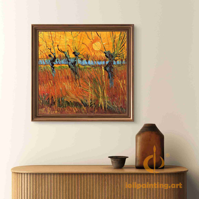"Vincent van Gogh's 'Sunlit Field with Twisted Trees' - Premium Hand-Painted Oil Reproduction on Canvas"