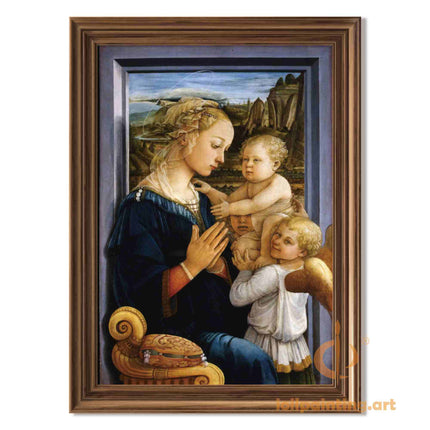 "Sandro Botticelli's 'Madonna and Child with Angels' - Hand-Painted Renaissance Oil Painting Reproduction"