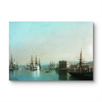 "Ivan Aivazovsky's 'Port of Hanover Harbor Scene' - Hand-Painted Oil Painting Reproduction"