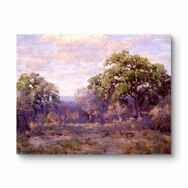 "Julian Onderdonk's 'Serene Oak Grove' Oil Painting Reproduction - Majestic Trees Landscape on Canvas"
