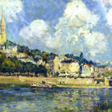 "Claude Monet's 'Riverside Town at Dusk' - Hand-Painted Impressionist Oil Painting Reproduction"