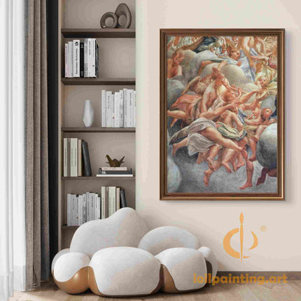 "Raphael's 'Sistine Madonna Cherubs' - Hand-Painted Renaissance Oil Painting Reproduction"