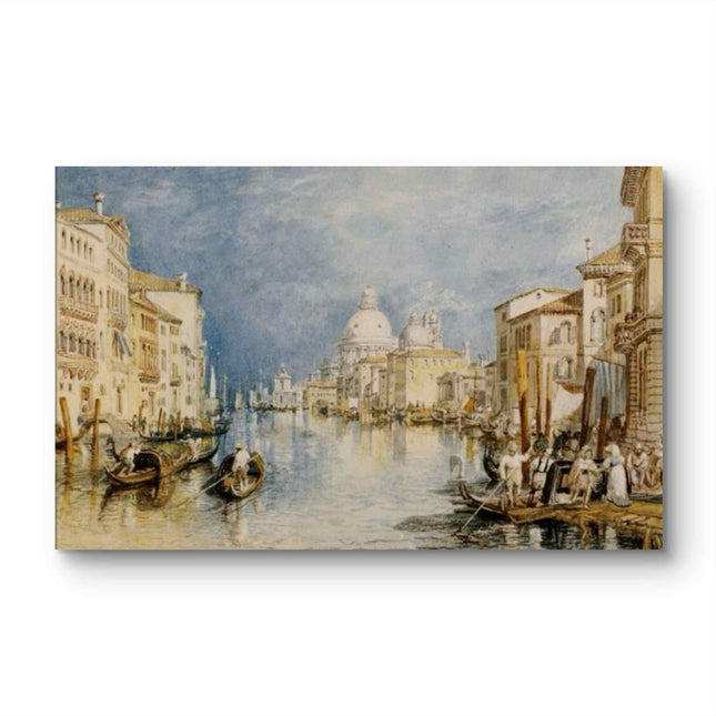 "William Turner's 'Venetian Canal at Dusk' - Hand-Painted Oil Painting Reproduction"