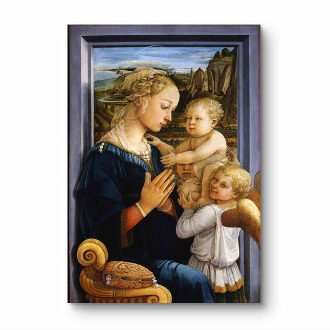 "Sandro Botticelli's 'Madonna and Child with Angels' - Hand-Painted Renaissance Oil Painting Reproduction"