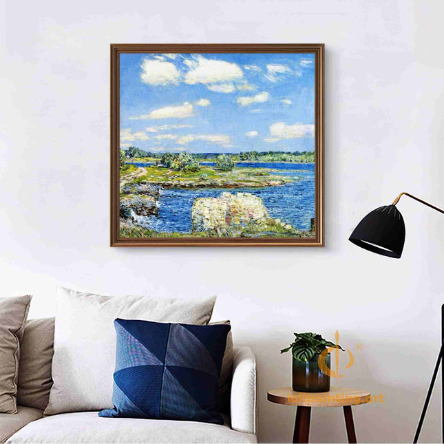 "Claude Monet's 'Serene River with Islands' - Hand-Painted Impressionist Oil Painting Reproduction"