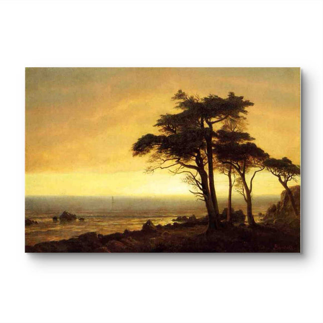 "Ivan Aivazovsky's 'Sunset by the Sea' - Hand-Painted Romantic Oil Painting Reproduction"