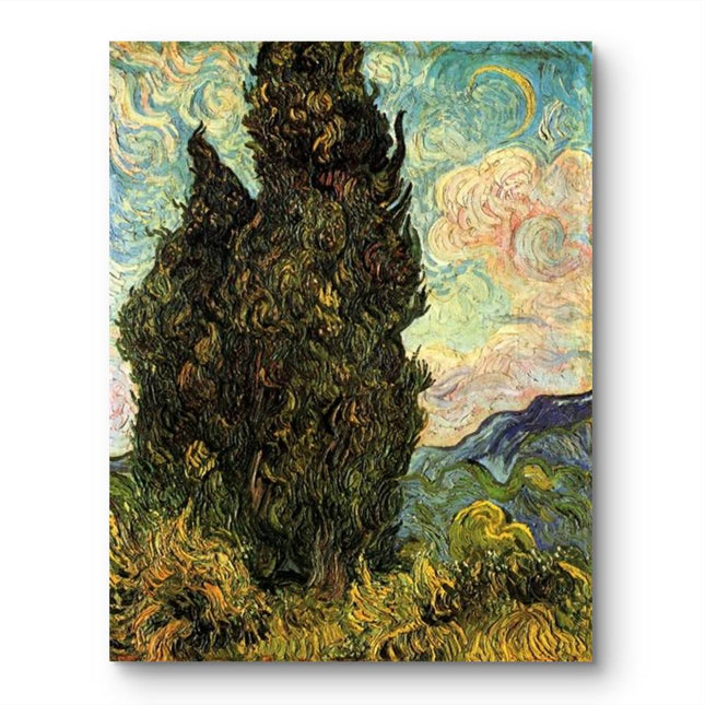 "Vincent van Gogh's 'Cypress Tree' - Premium Hand-Painted Oil Reproduction on Canvas"