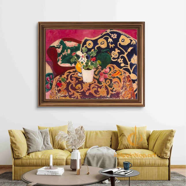 "Henri Matisse Still Life Oil Painting Reproduction - Vibrant Fauvist Floral Artwork for Modern Home Decor"