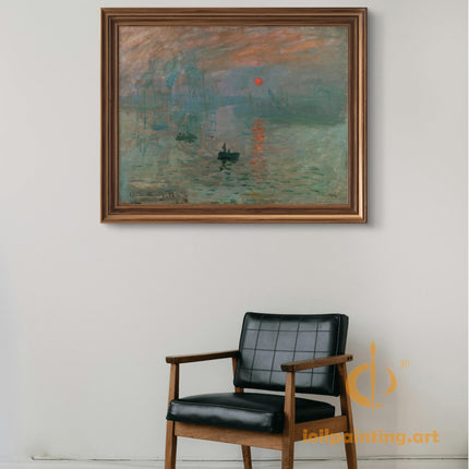 "Claude Monet 'Impression, Sunrise' Museum-Quality Reproduction - Iconic Impressionist Masterpiece Oil Painting"