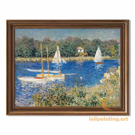 "Claude Monet's 'Tranquil Sailboats at Sunset' - Hand-Painted Oil Painting Reproduction"