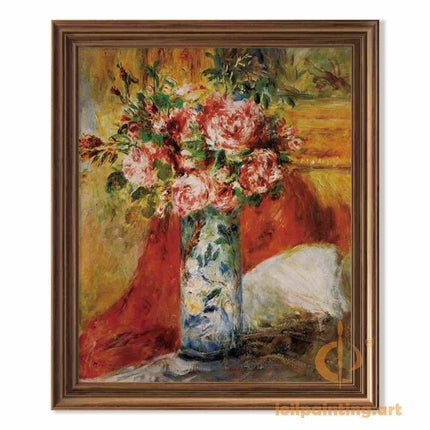 "Pierre-Auguste Renoir's 'Blossoming Elegance' - Premium Hand-Painted Oil Painting Reproduction of Floral Still Life"