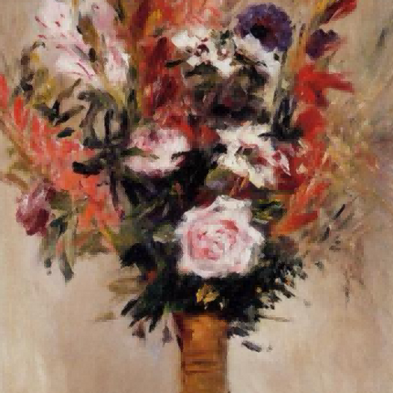 "Pierre-Auguste Renoir's 'Floral Elegance' Oil Painting Reproduction - Classic Still Life with Mixed Bouquet"