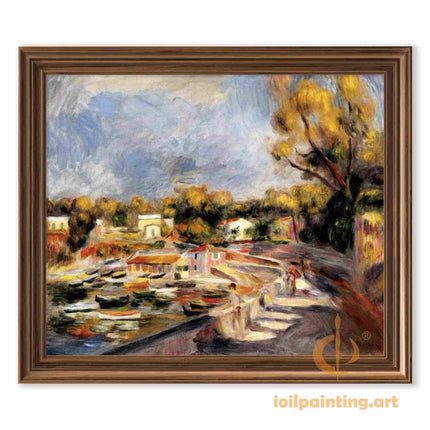 "Pierre-Auguste Renoir's 'Harbor Serenity' - Premium Hand-Painted Oil Painting Reproduction"
