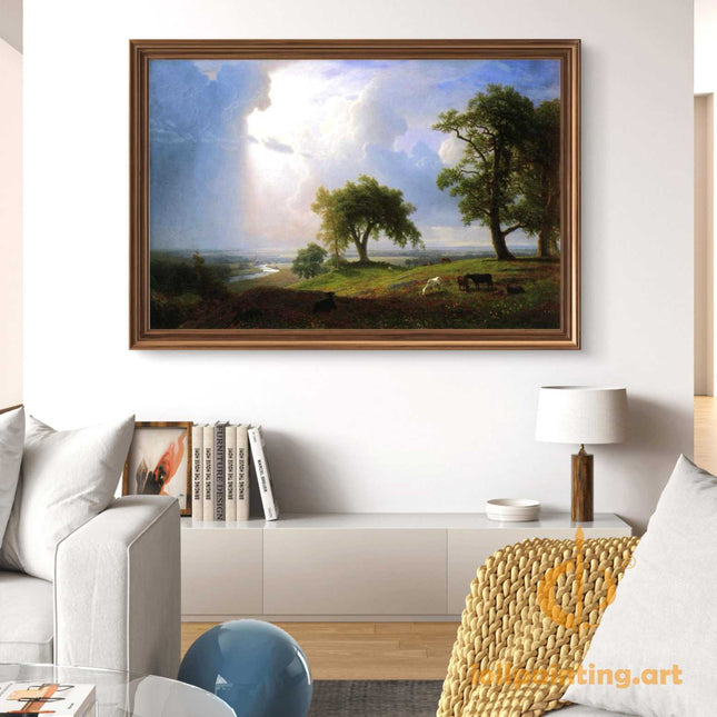 "John Constable's 'Pastoral Serenity' - Hand-Painted English Countryside Oil Painting Reproduction"