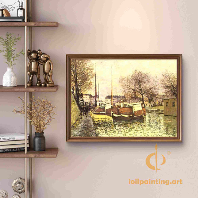 "Claude Monet's 'Riverside Tranquility' - Hand-Painted Impressionist Oil Painting Reproduction"