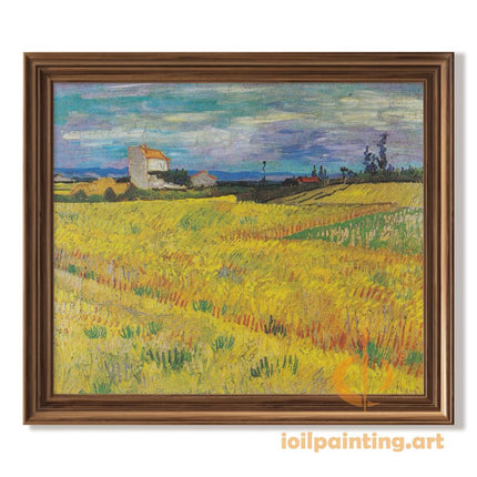 "Vincent van Gogh's 'Golden Wheat Fields at Sunset' - Premium Hand-Painted Oil Reproduction on Canvas"
