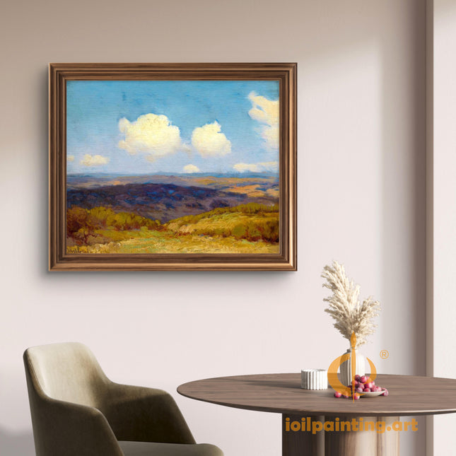 "Serene Mountain Landscape - Premium Hand-Painted Oil Reproduction on Canvas"