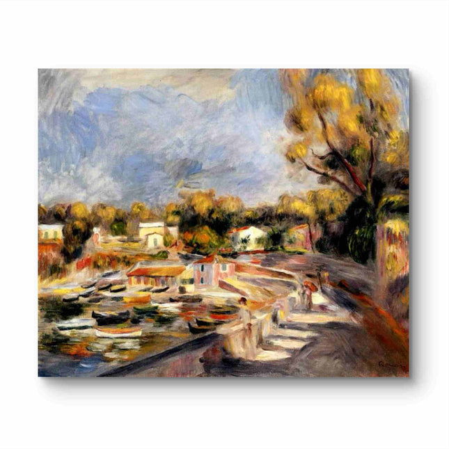 "Pierre-Auguste Renoir's 'Harbor Serenity' - Premium Hand-Painted Oil Painting Reproduction"