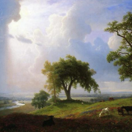 "John Constable's 'Pastoral Serenity' - Hand-Painted English Countryside Oil Painting Reproduction"