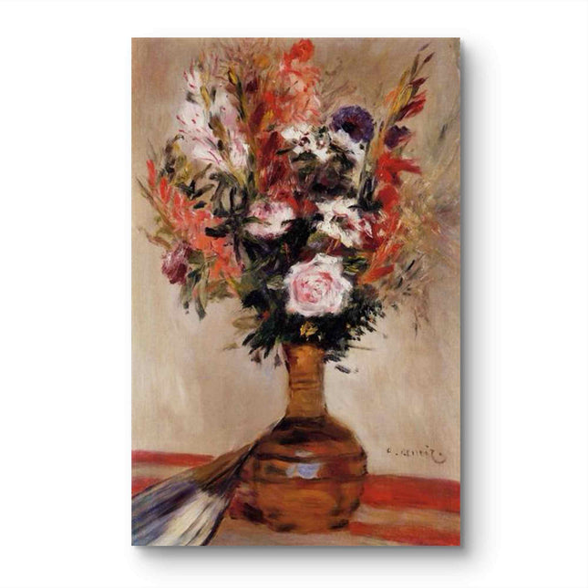 "Pierre-Auguste Renoir's 'Floral Elegance' Oil Painting Reproduction - Classic Still Life with Mixed Bouquet"