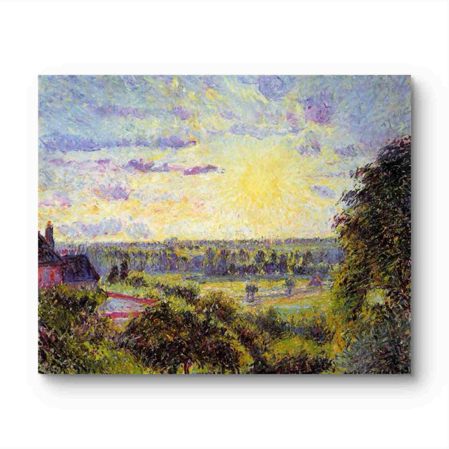 "Camille Pissarro's 'Serene Countryside at Dusk' - Hand-Painted Oil Painting Reproduction"