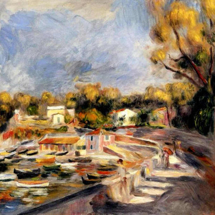 "Pierre-Auguste Renoir's 'Harbor Serenity' - Premium Hand-Painted Oil Painting Reproduction"