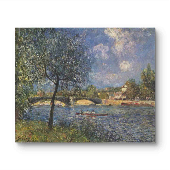 "Alfred Sisley's 'Tranquil Riverside' - Hand-Painted Impressionist Oil Painting Reproduction"