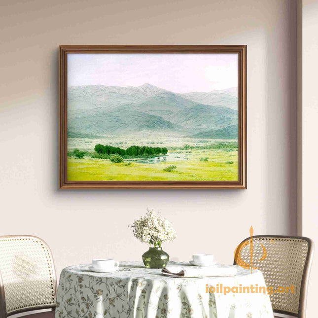 "Claude Lorrain's 'Serene Mountain Valley' - Hand-Painted Classical Landscape Oil Painting Reproduction"