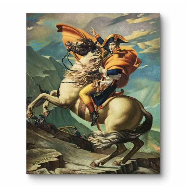 "Jacques-Louis David 'Napoleon Crossing the Alps' – Premium Neoclassical Oil Painting Reproduction | Historical Artwork"