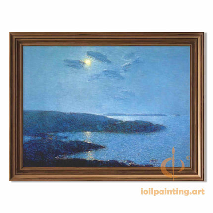 "Ivan Aivazovsky's 'Moonlit Sea Serenity' - Hand-Painted Romantic Oil Painting Reproduction"