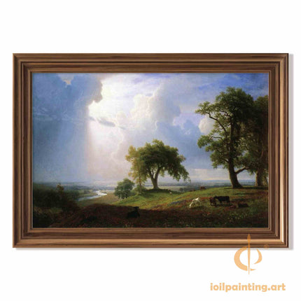"John Constable's 'Pastoral Serenity' - Hand-Painted English Countryside Oil Painting Reproduction"