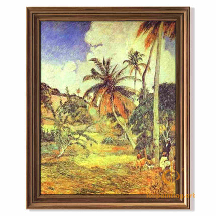 "Paul Gauguin Tropical Landscape Painting – Exotic Post-Impressionist Reproduction
