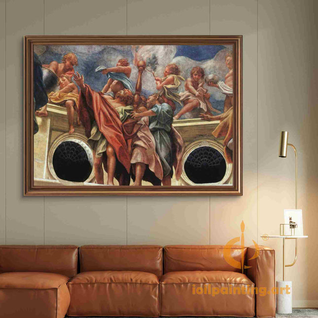 "Jacques-Louis David's 'The Oath of the Horatii' - Hand-Painted Neoclassical Oil Painting Reproduction"