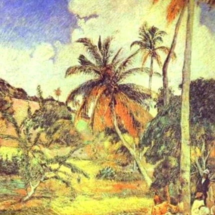 "Paul Gauguin Tropical Landscape Painting – Exotic Post-Impressionist Reproduction
